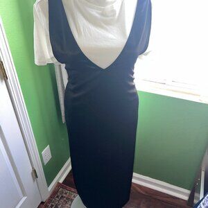 Eloquii Satin Front Dress - Black and White - Size 16